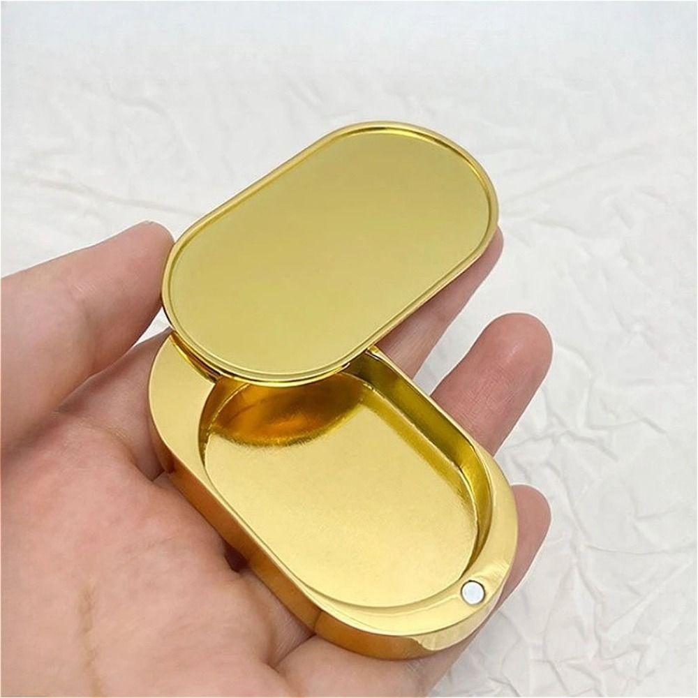 Mini Compact Size Slide Lid Balm Box Zinc Alloy Mini Fragrance Container DIY Custom Decoration