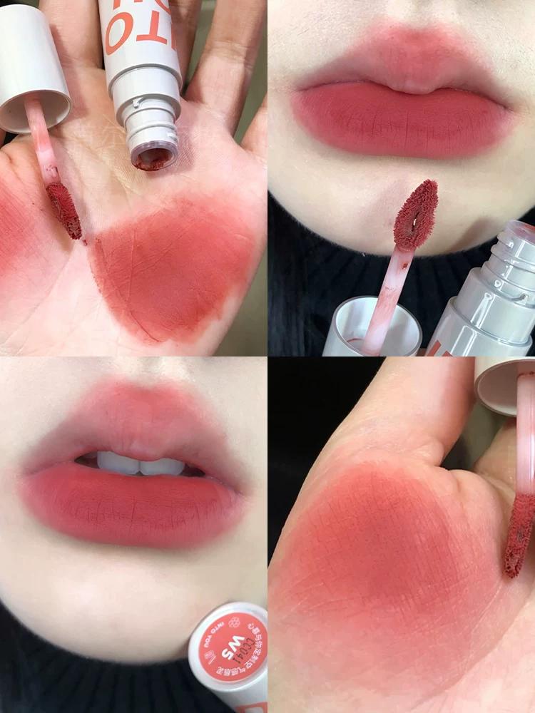 Intoyou Heroine Lip Mud Matte Lip Glaze Em05 Second Generation Sensitive Orange Cute Orchid Low Saturation Lipstick