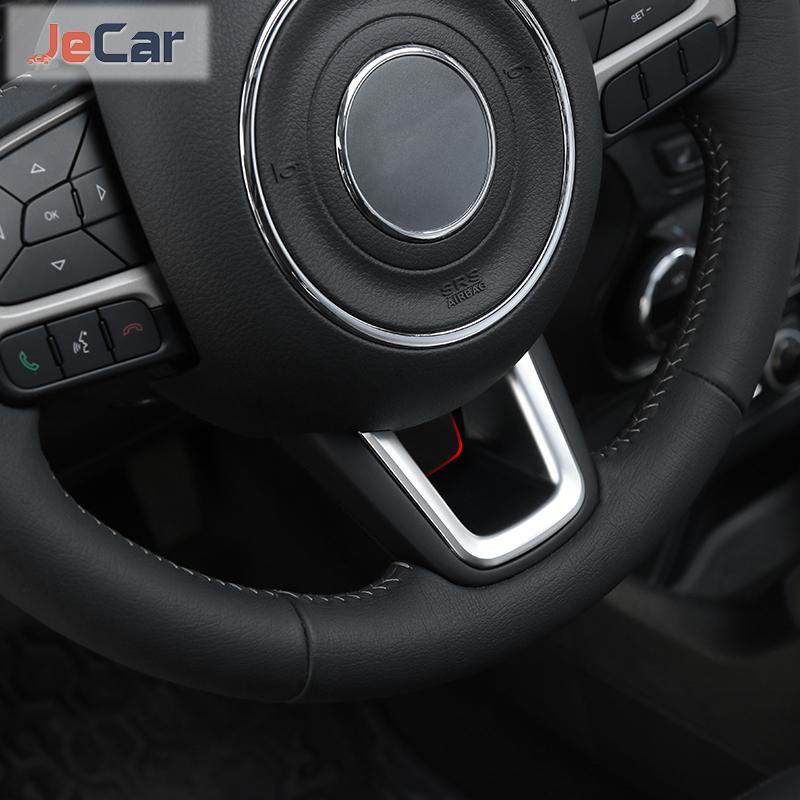 ABS Car Steering Wheel Decoration Cover Trim Stickers For Jeep Renegade 2015+ For Jeep Compass 2017+ Car Interior