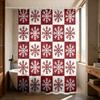 1pc Christmas Red Snowflake Print Waterproof Shower Partition Privacy Hanging Curtain 12 Hooks Multi Size Decoration