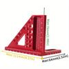 zmart Woodworking Square Protractor with Dowel Pins, Aluminum Alloy Miter, Triangle Ruler, Angler, Scriber