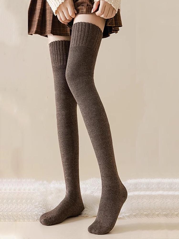 Winter Warm, Thickened Plush Knee Socks, Non-Slip Rubber Strips Will Not Fall Off, Tall Socks, Gray Versatile And Thin Stockings