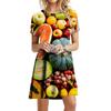 Фрукты и овощи 3D печатные платья для лета модная женская одежда свободного покроя с коротким рукавом мини-платье свободного покроя