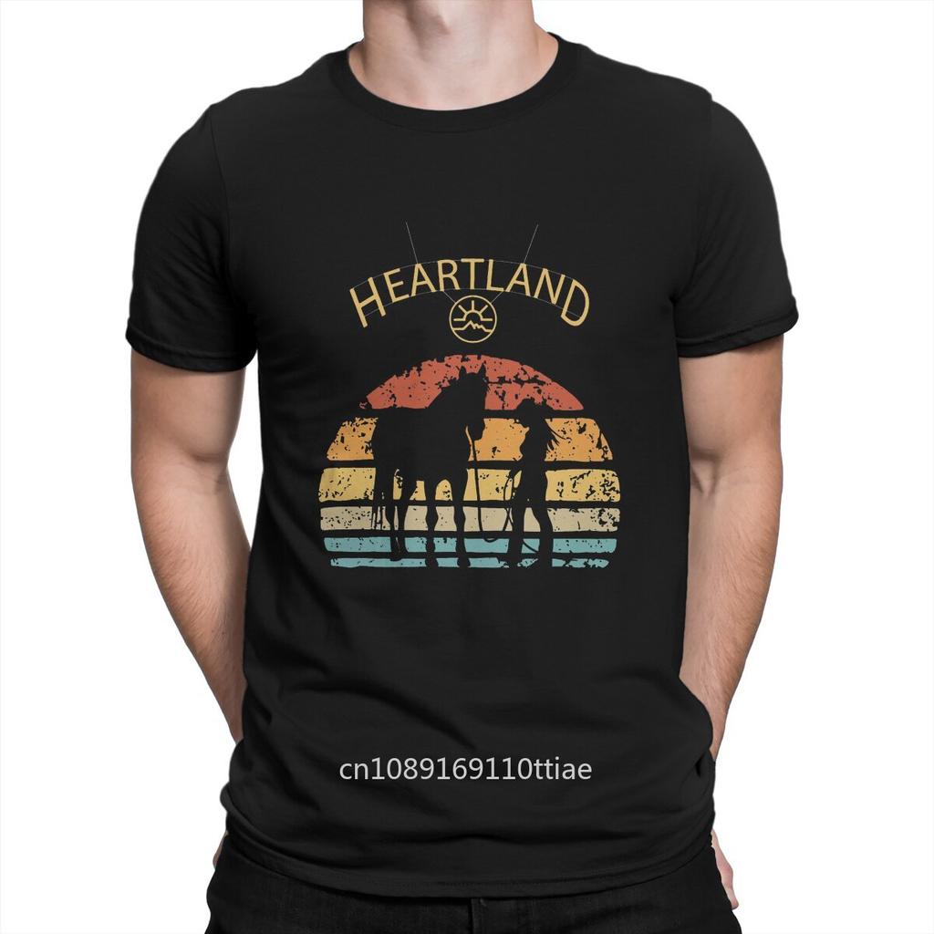 Heartland Uk T Shirts Pure Cotton Casual T-Shirt Crewneck Horses Simplicitys Tees Short Sleeve Clothing Graphic Unisex