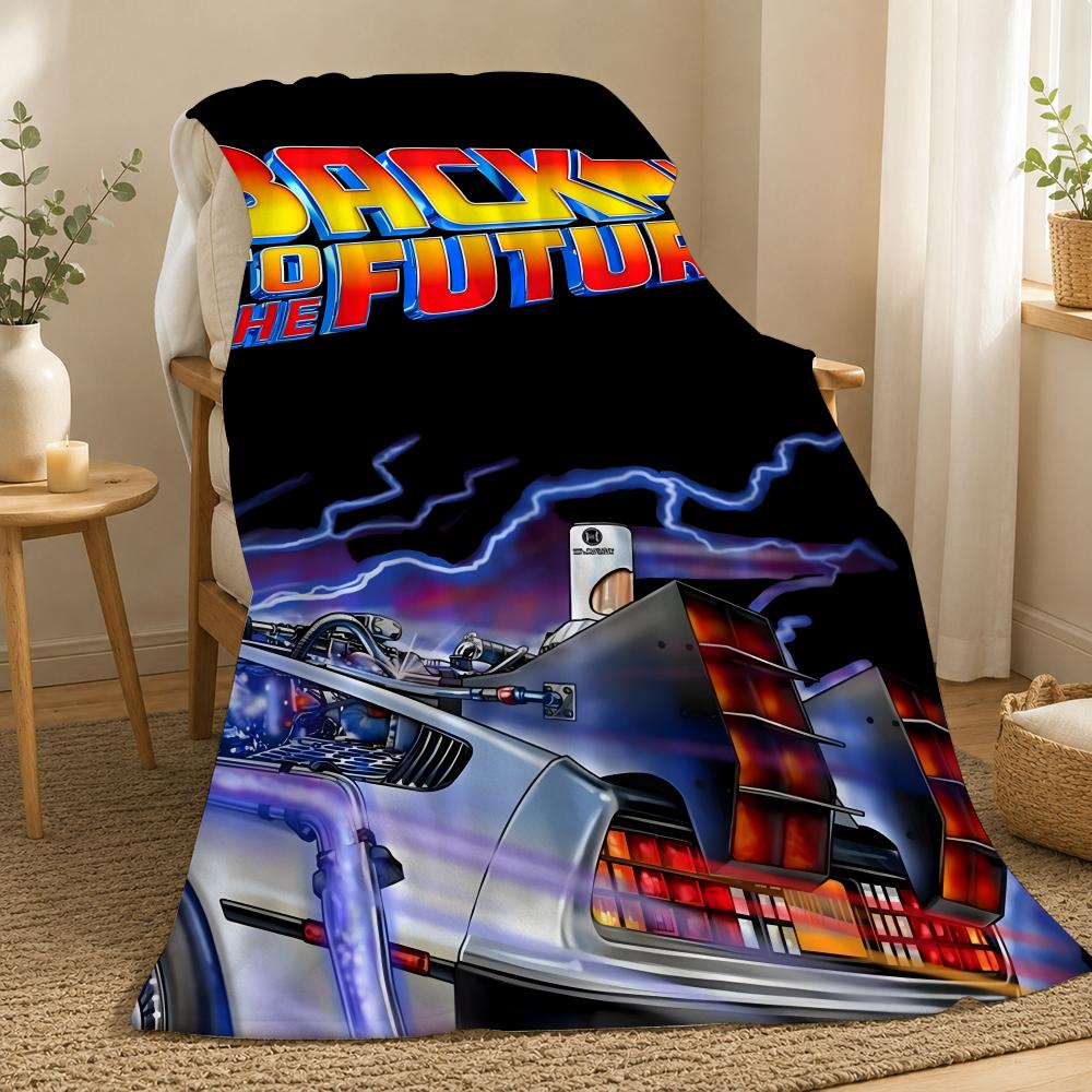 Back to the Future Movie Throw 240g flannel blanket, suitable for sofas, beds, offices, exquisite gift blankets