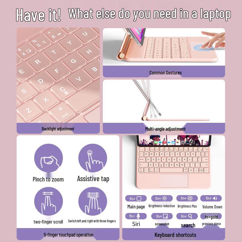 Магнитный плавающий чехол-клавиатура B.O.W для iPad