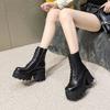 Solid Leather Boot Female Ladies Casual Women Shoes Increasing Women Motorcycle Winter Height Ankle Boots