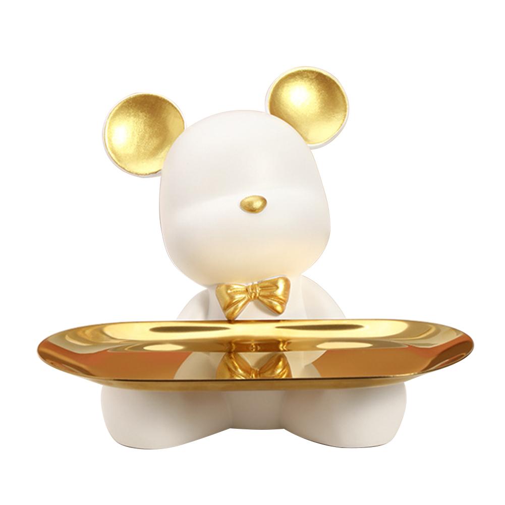 Northeuins Nordic Resin Bear Tray Фигурки Главная Гостиная Спальня Хранение ключей Декор Орнамент Контейнер для конфет Статуэтки животных