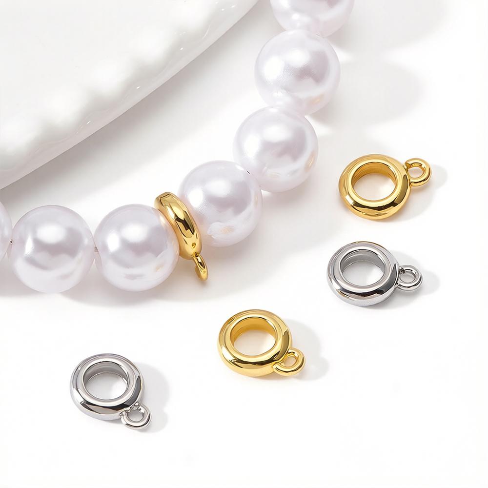 5pcs 10pcs PVD Never Fade Stainless Steel Necklace Pendants Clasps Connectors 6mm 8mm Pinch Clip Bail Charm Beads Jewelry Making