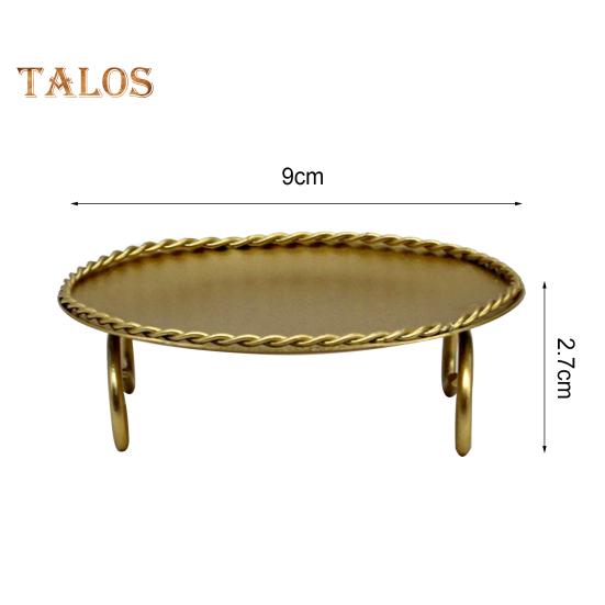 TDStore Нескользящий металлический подсвечник круглой формы с геометрическим рисунком, золотой подсвечник для украшения дома