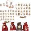 Gift Bags Decor Xmas Number Label Countdown Hanging Tags Christmas Advent Calendar Wooden Pendant