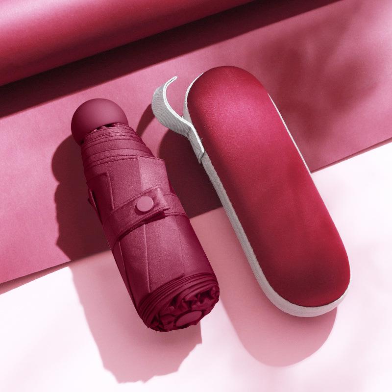 Скидка 50%: Компактный черный зонт с защитой от УФ-излучения для солнца и дождя