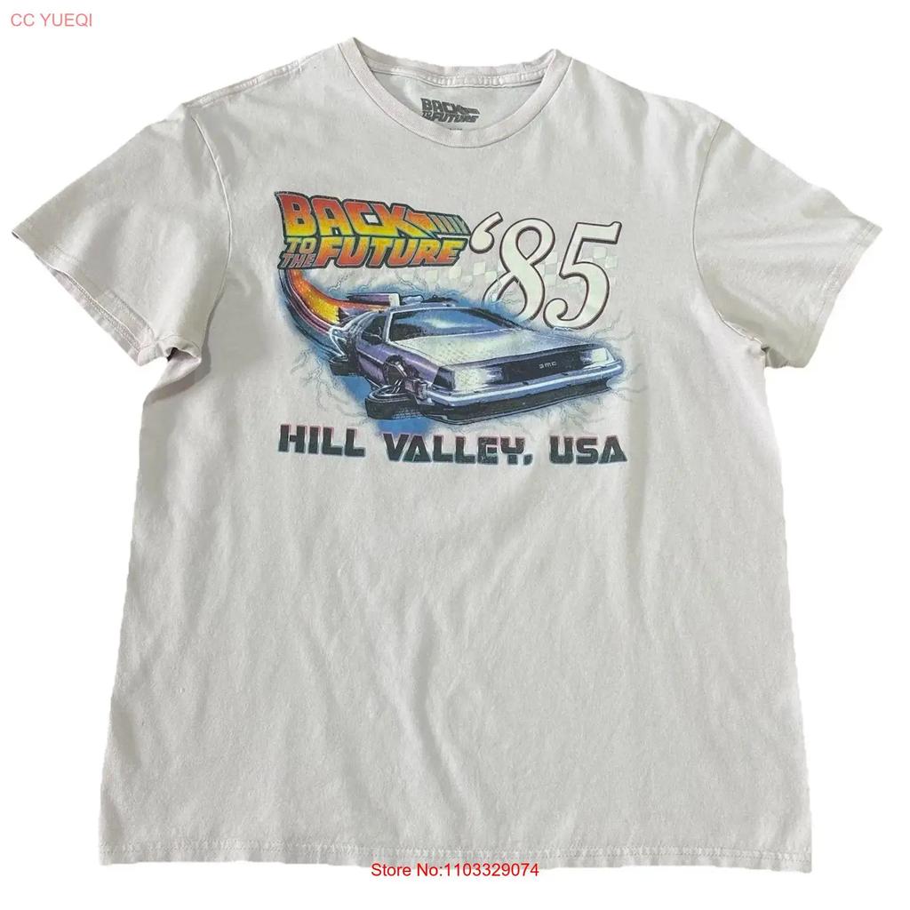 White T Shirt with Back to the Future Design Medium vintage Washed Versatile Stylish Comfortable Unisex Breathable Stretched