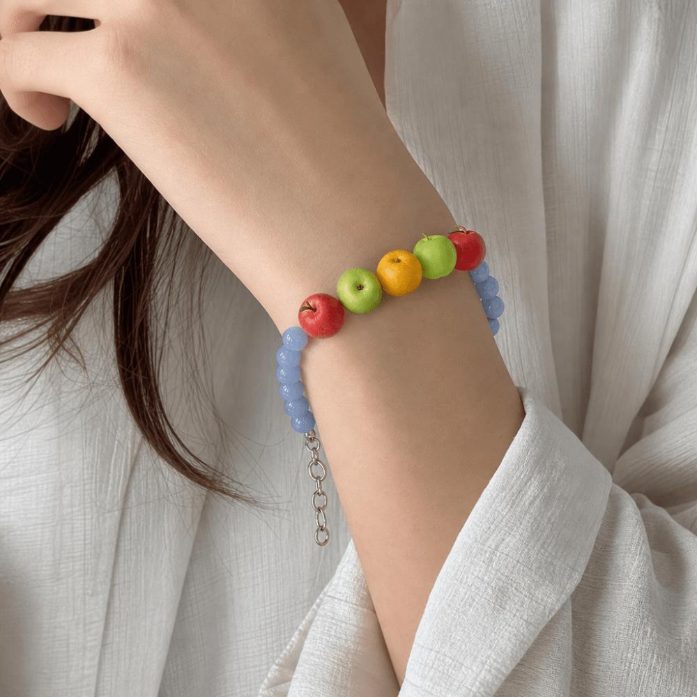 Exaggerated Resin Blueberry Bracelet Adjustable Dopamine Jewelry Spring Summer