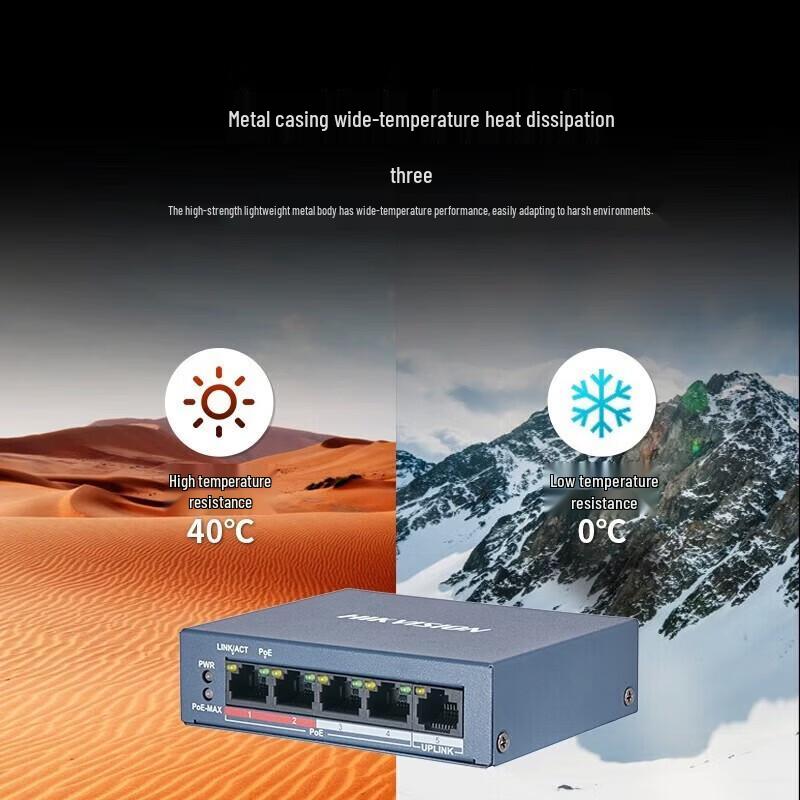 Hikvision 5-портовый Fast Ethernet PoE-коммутатор, китайская вилка (адаптер в комплекте)