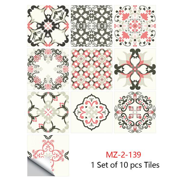 10x10/15x15/20x20/30x30cm PVC Flower Tile Tiles Decals Waterproof Wall Sticker Bathroom Sticker Kitchen Decoration