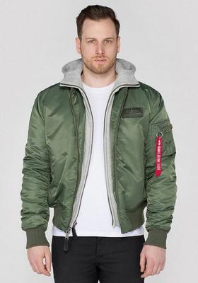 Зимняя куртка Alpha Industries MA-1 D-Tec Hood Bomber Jacket (183110) sage green (183110-001)