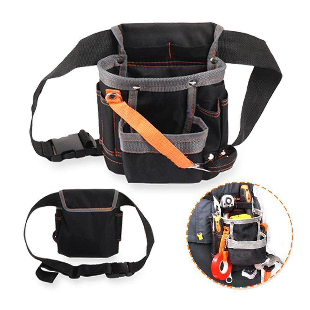 Belt Waist Pack with 8 Pockets Electrician Tools Bag Instrument Pouch Oxford Cloth Toolkit