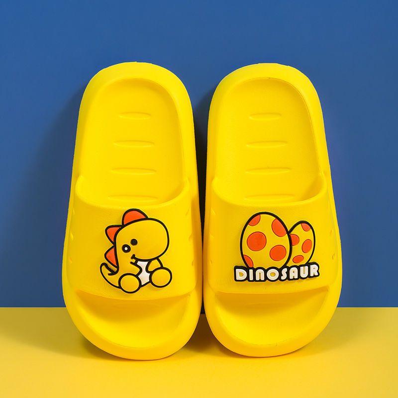 Детские тапочки с динозаврами, домашняя одежда для мальчиков и девочек, нескользящие сандалии с мягкой подошвой для ванной комнаты
