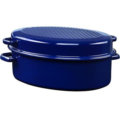 Жаровня овальная голубая 38 см (0160-012)