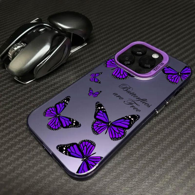 Butterfly Blue Purple Coque For Apple iPhone 16e 16 14 15 13 11 Pro Max Plus Case 12 Mini 16e Shockproof Phone Cover Butterfies