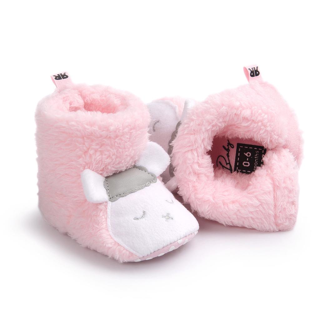 MYGGPP Baby Shoes Cotton Shoes Baby Cotton Soft Bottom Shoes Small Boots Cartoon Boots Cotton Boots 0-1 Years Old Toddler Cotton Shoes