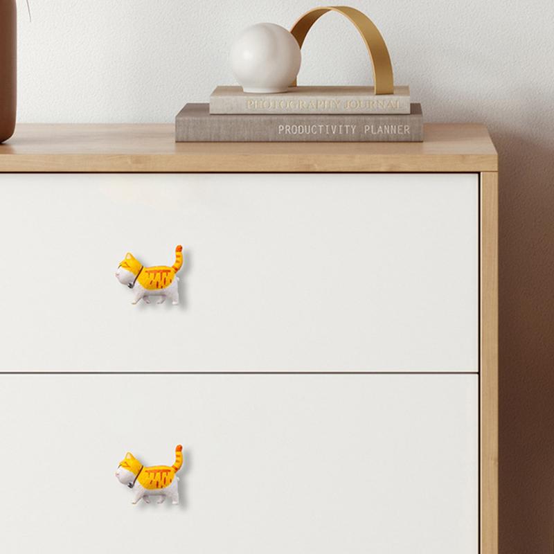 1PC Drawers Cat Drawer Pulls Kitchen Animal Knobs Cabinets Knobs Kids Boys Girls Decorative Dresser Knobs