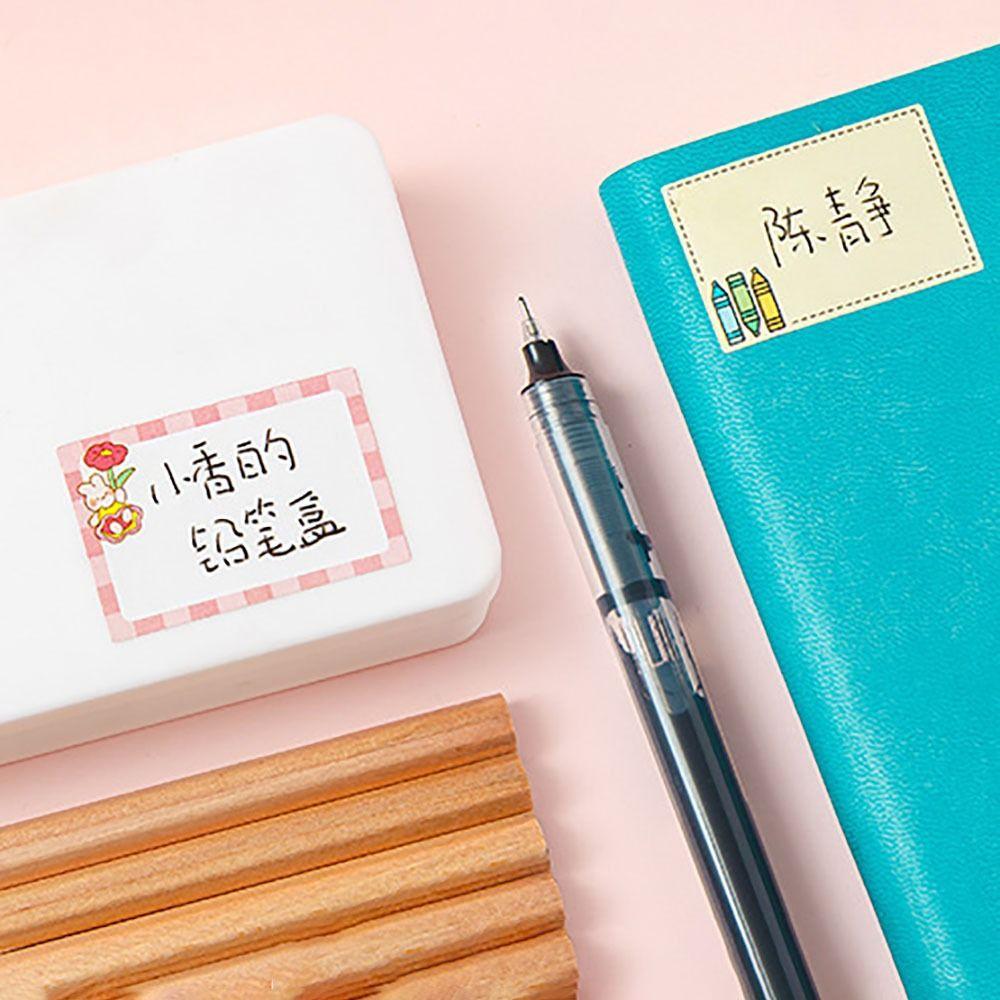 350Pcs/Roll 8 Patterns Name Sticker Handwritten Tag Sticker Durable Labels Sticker Office