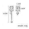 Асимметричные серьги-подвески для женщин, квадратные серьги-сердечки в стиле панк, длинные висячие серьги, модные ювелирные изделия