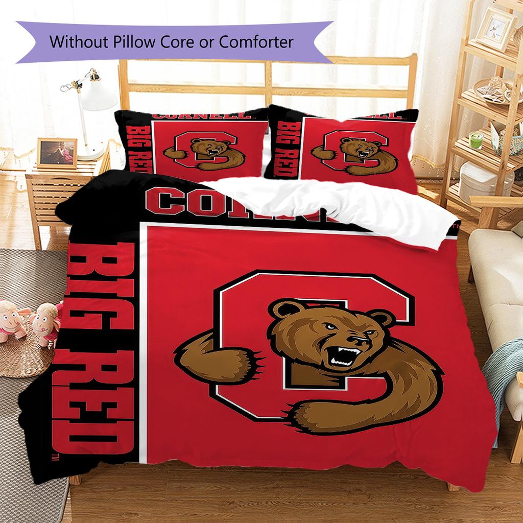 Cornell Big Red Pattern Bedding Set Quilt Cover Pillowcase Home Decor Gift (1 * duvet cover + 2 * pillowcase, without core)