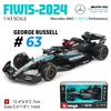 Bburago 1:43 Mercedes-AMG Petronas F1 Команда W15 2024 № 44 Хэмилтон № 63 Джордж Расселл модель из литого сплава