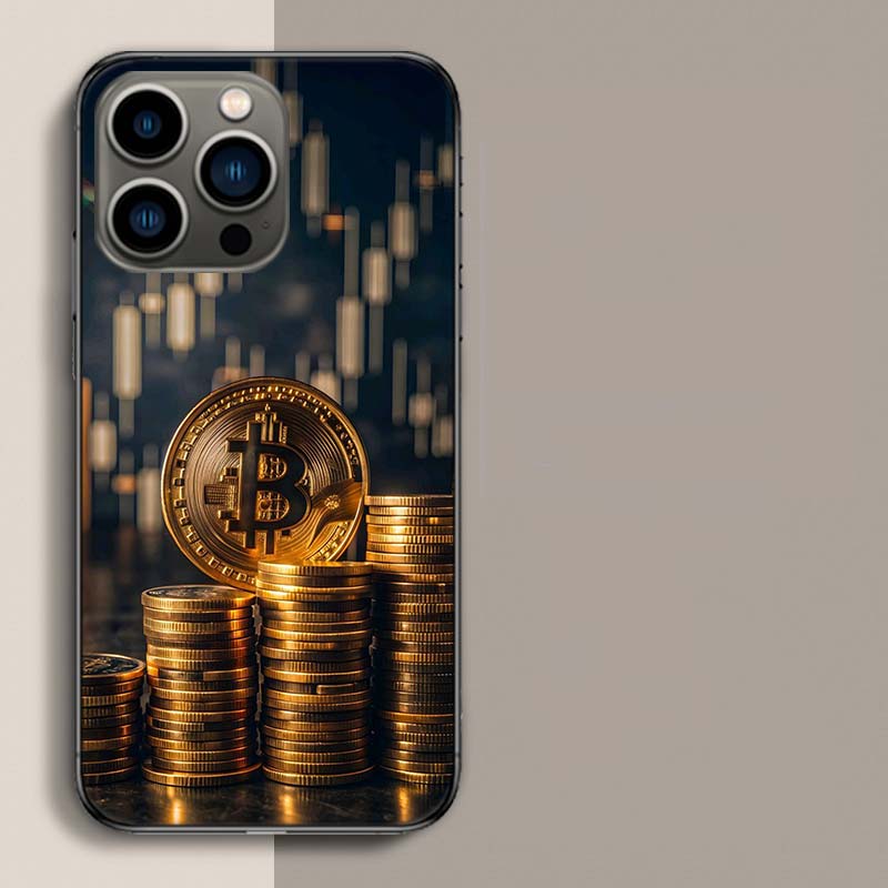 Bitcoin Money Phone Case For Iphone 17 Air 15 Pro 14 Plus 16 Pro Max 17E 16E 12 13 Mini 11 Cover Cute Fundas
