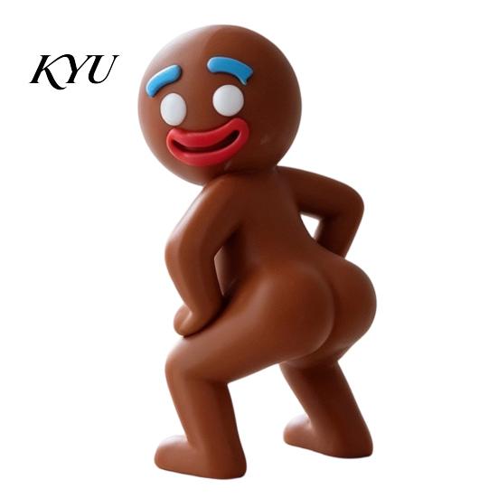 Fun Christmas Room Accessory 3D Printed Gingerbread Man Figurine, Funny Desktop Whimsical Shelf Decor Ornament, Novelty Holiday Decoration for