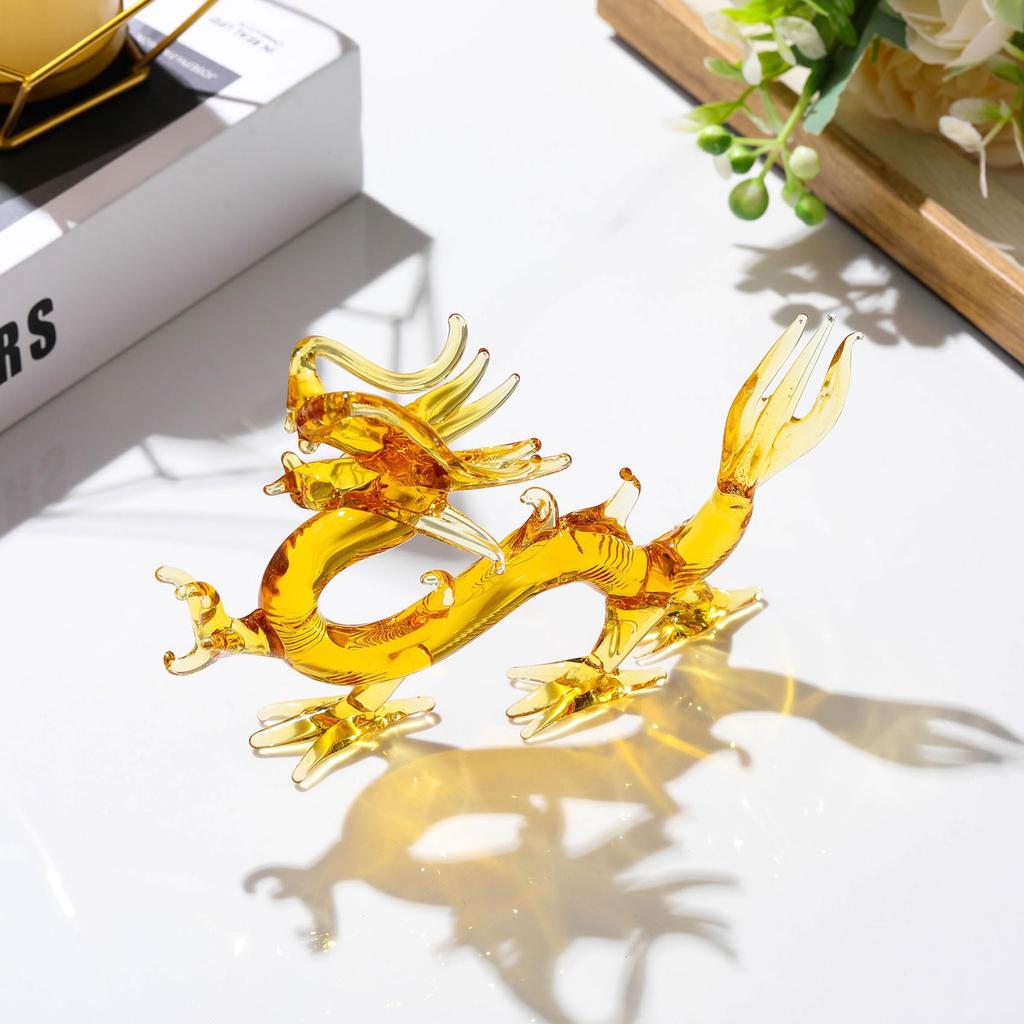 Фигурка дракона из кристалла Кертари, статуэтка дракона зодиака, фен-шуй 2024, новогодняя статуэтка дракона, талисман для интерьера 7 см [подлинный продукт] -