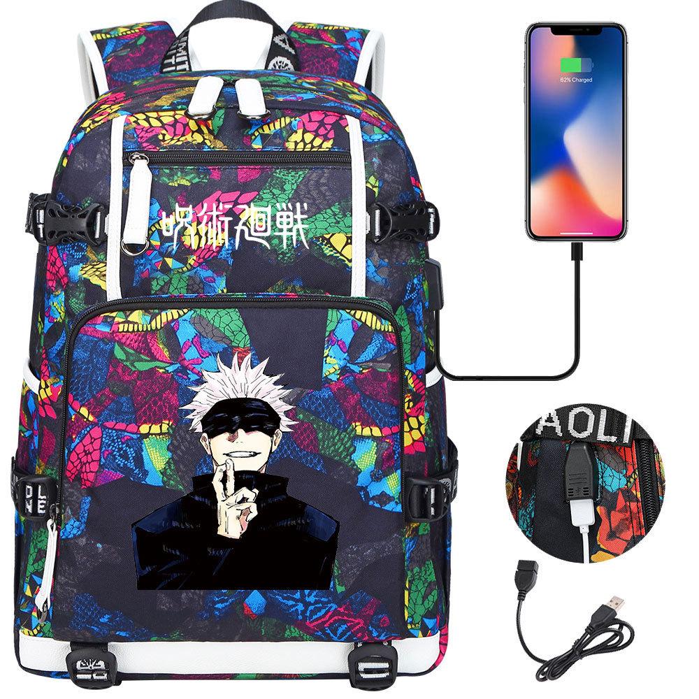 Рюкзак с USB-наушниками с принтом Jujutsu Kaisen