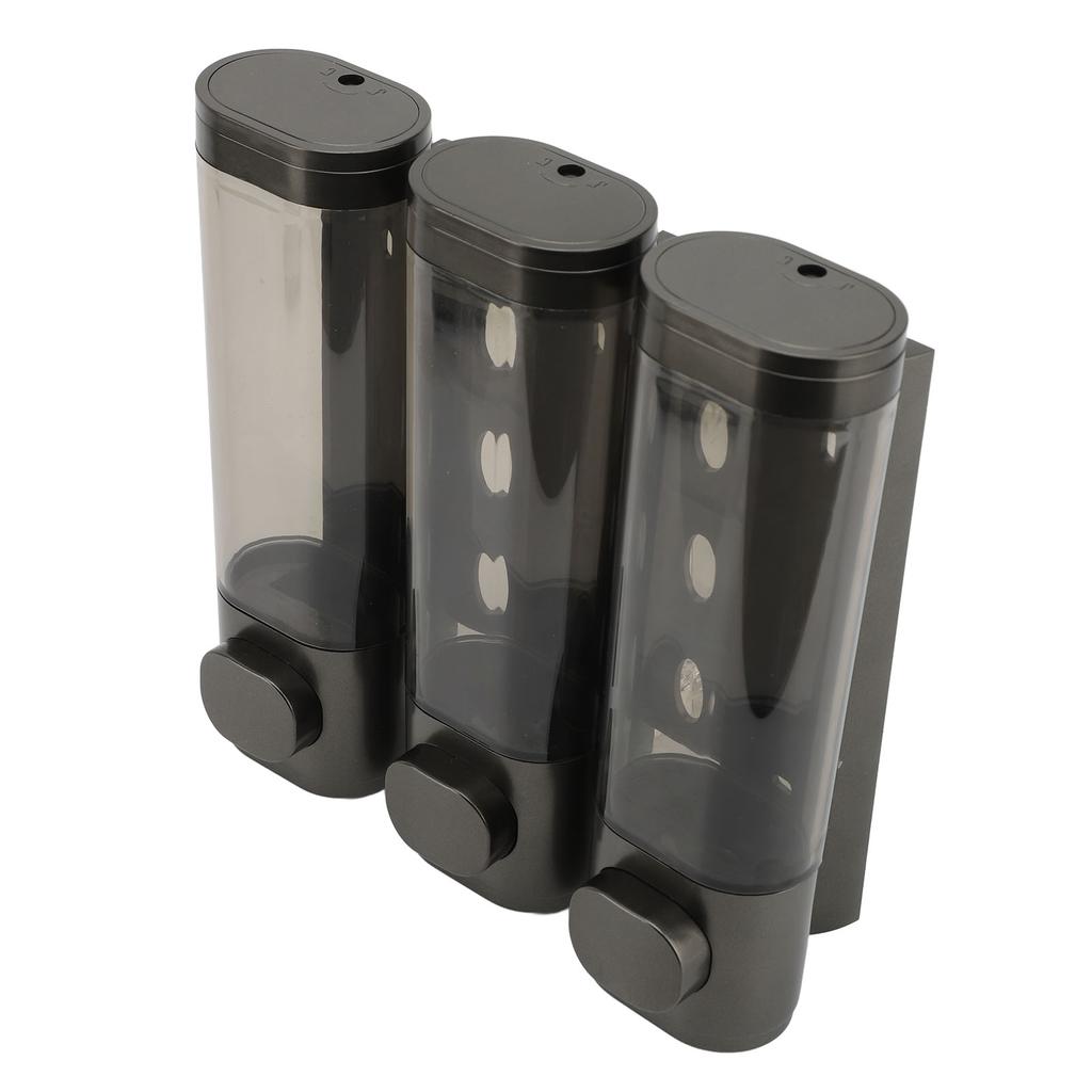 3 In 1 300ml Press Liquid Soap Dispenser Wall Mount Bathroom Shower Shampoo Hair Conditioner