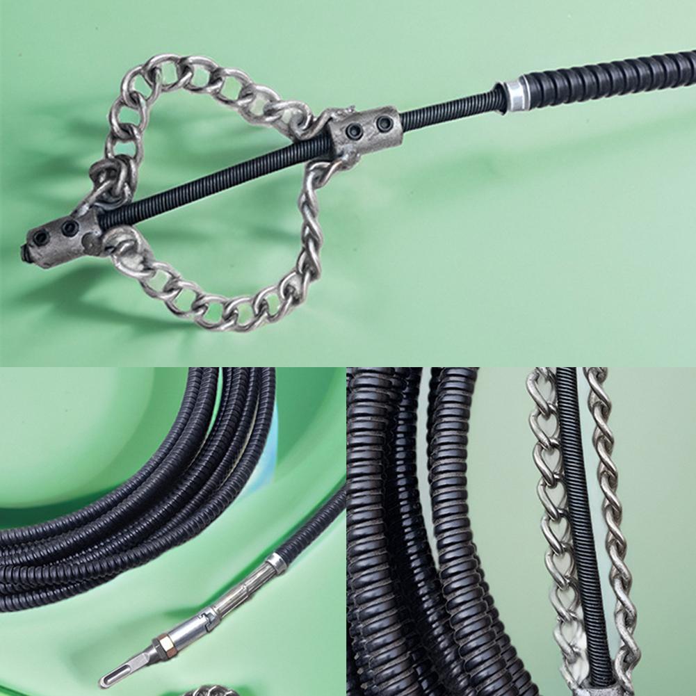 Электрическая дрель Машина для прочистки канализации 1-5 метров с удлинителем Инструмент для прочистки трубопроводов пружиной