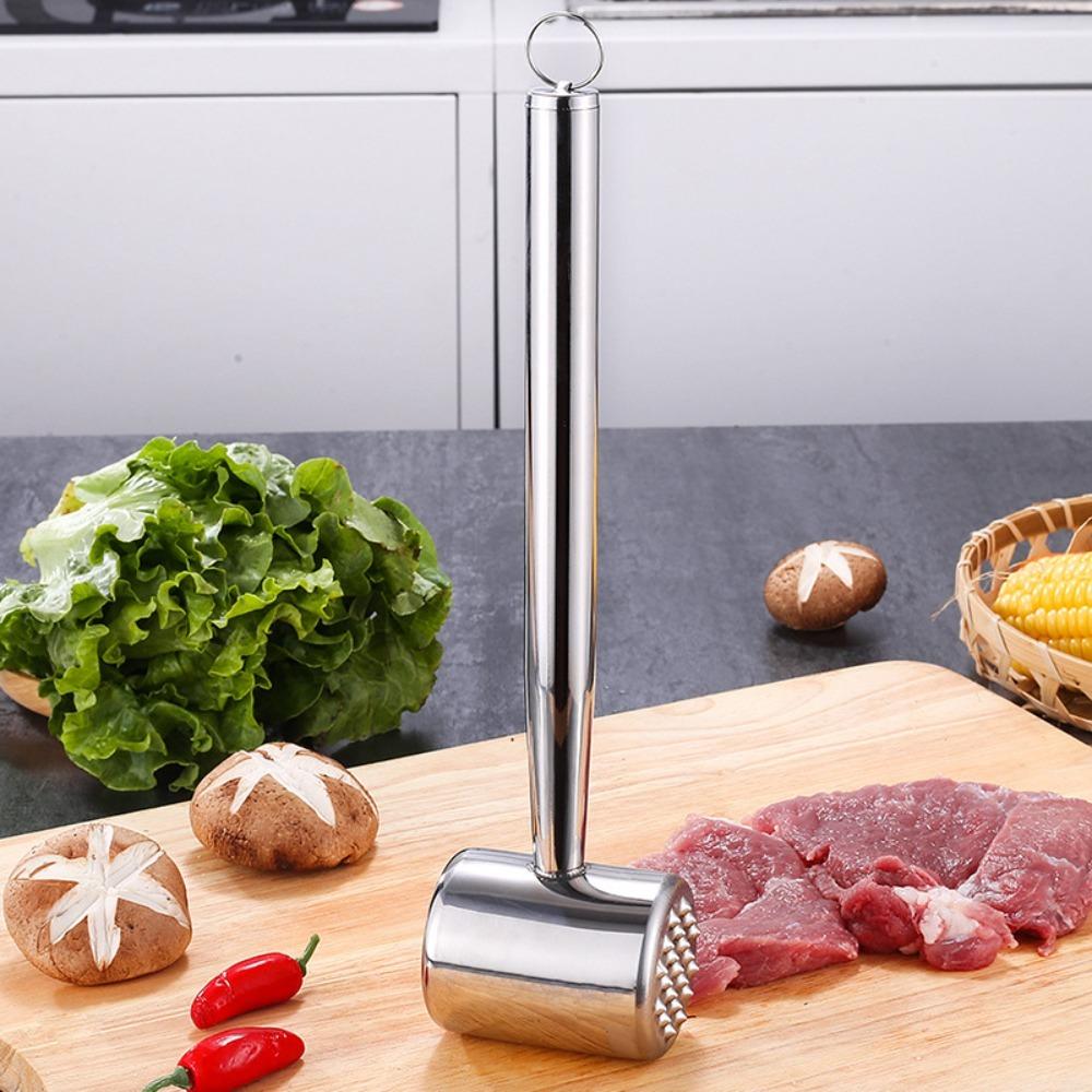 Rust-proof Dual-head Use Meat Tenderizer Stainless Steel Meat Knocker Meat Beat Hammer Pork Chop