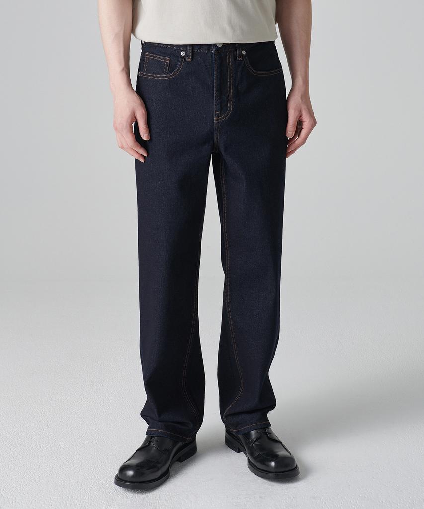 MUSINSA STANDARD Loose Straight Denim Pants [Deep Indigo]