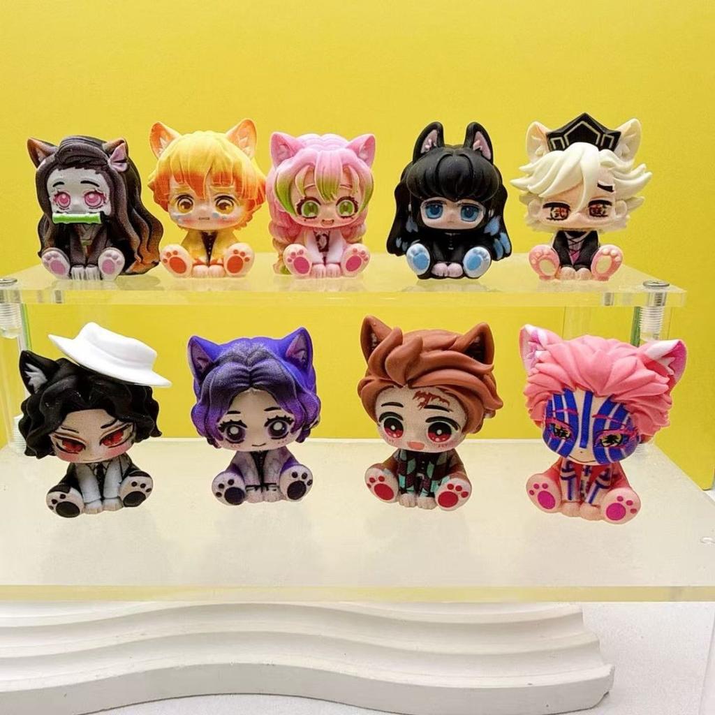 Demon Slayer Cute Chibi Figurine Car Ornament, Mini Size, Non-Obstructive, Creative Trendy Car Decoration