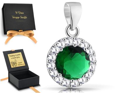 Silver Pendant With Green Stone 925