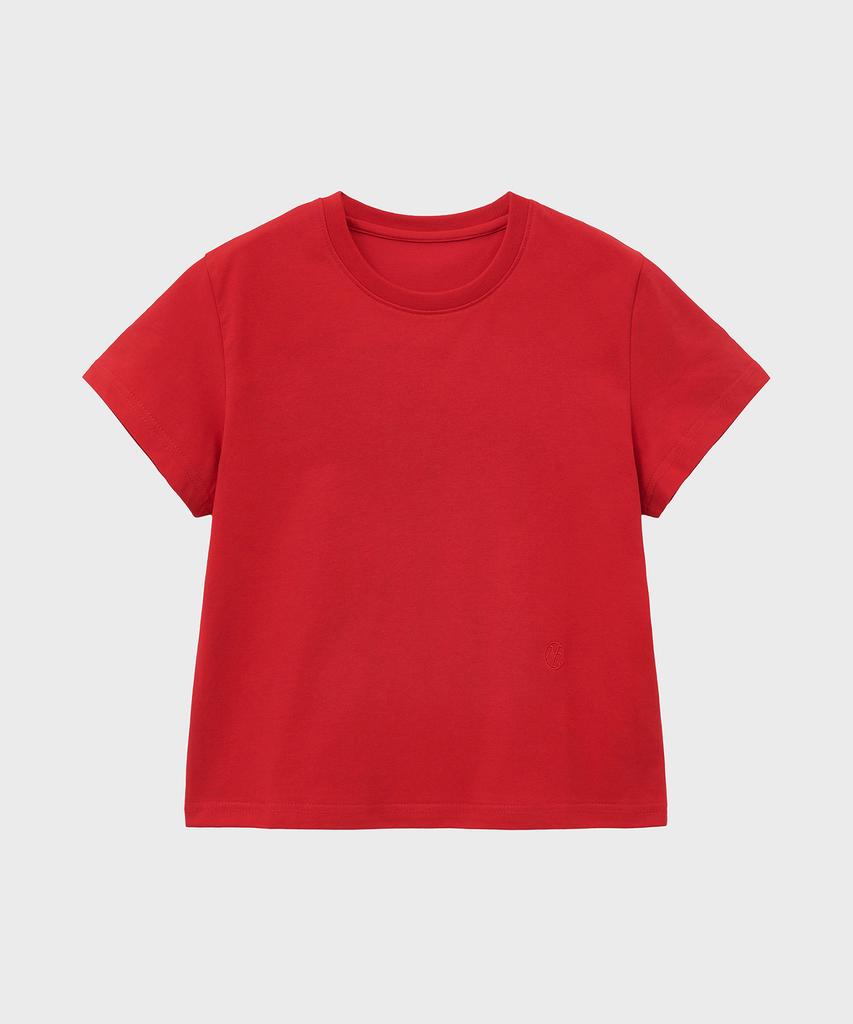 NOIRER ДЛЯ ЖЕНЩИН Crop-футболка Luxe из хлопка Supima (красный)