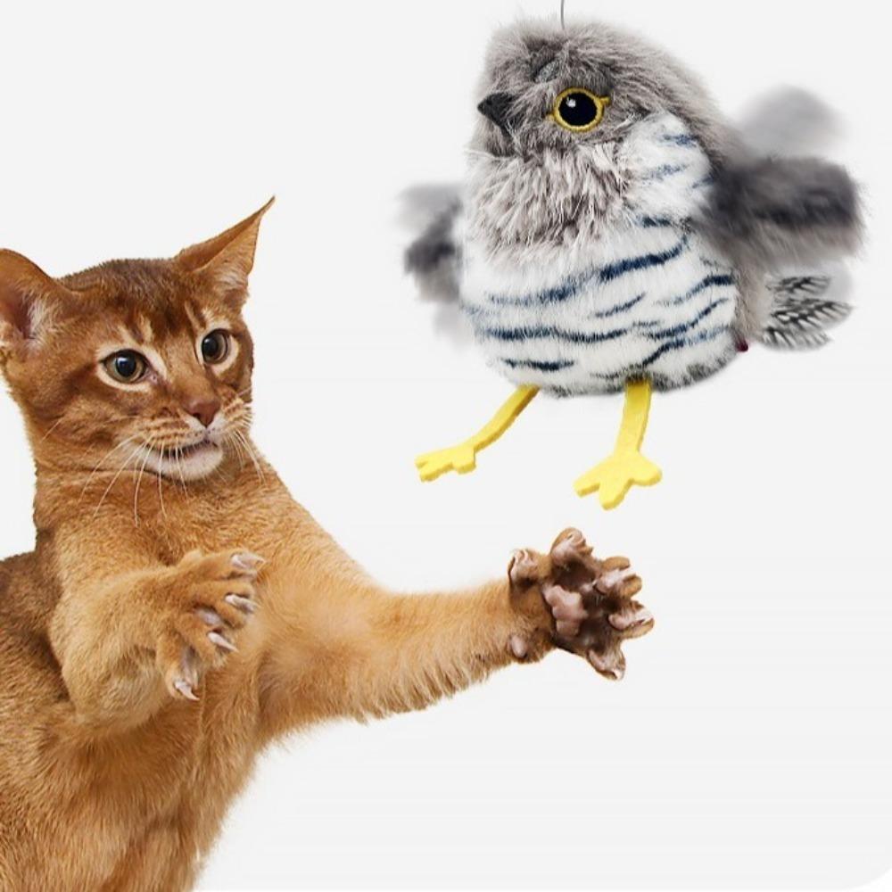Игрушка-чирикающая птичка с сенсорным управлением, электрическая интерактивная игрушка для кошек, самоигра для котят
