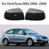 Car Rearview Mirror Cover Cap Carbon Fiber Look Rear View Cap Shell Ford Focus MK2 2006 2007 2008 Modified Style