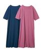 Пижама и домашняя одежда комнатный хлопок свободный рукав комнатный темно-синий LL [Nissen] топы, платье за 3 секунды, комплект из 2 предметов, смесовый, облегающий, платье 5/8, + малиновый,
