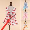 Cute Dog Dress And with Bowknot Leash Set Cat Princess Decoration Pet Dress for Spring Summer Outdoor Activities