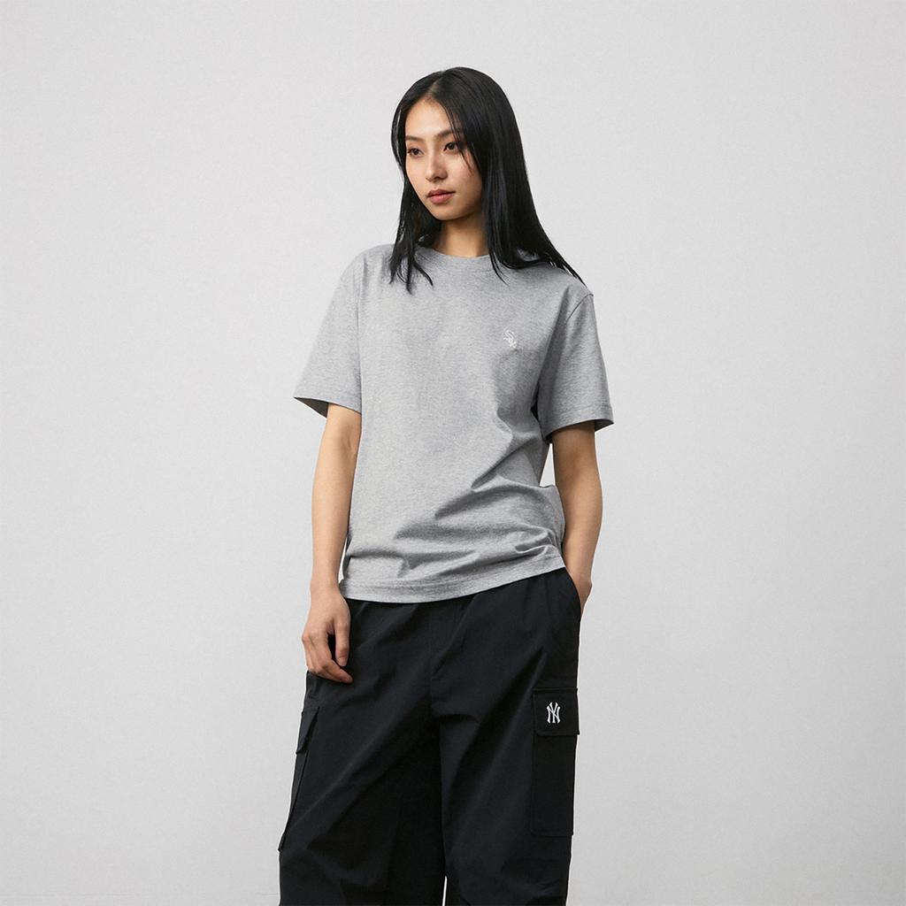 Новая футболка MLB x SHISHANGYUNDONGXILIE X JICHUHUIBIAO Унисекс Серая 3ATSB0243-44MGS