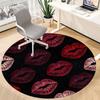 1pc Lips Print Pattern Carpet for Office Non-Slip, Round Carpet, Soft & Comfortable, Carpet for Office, Lightweight Round Floor Mat yy251226071