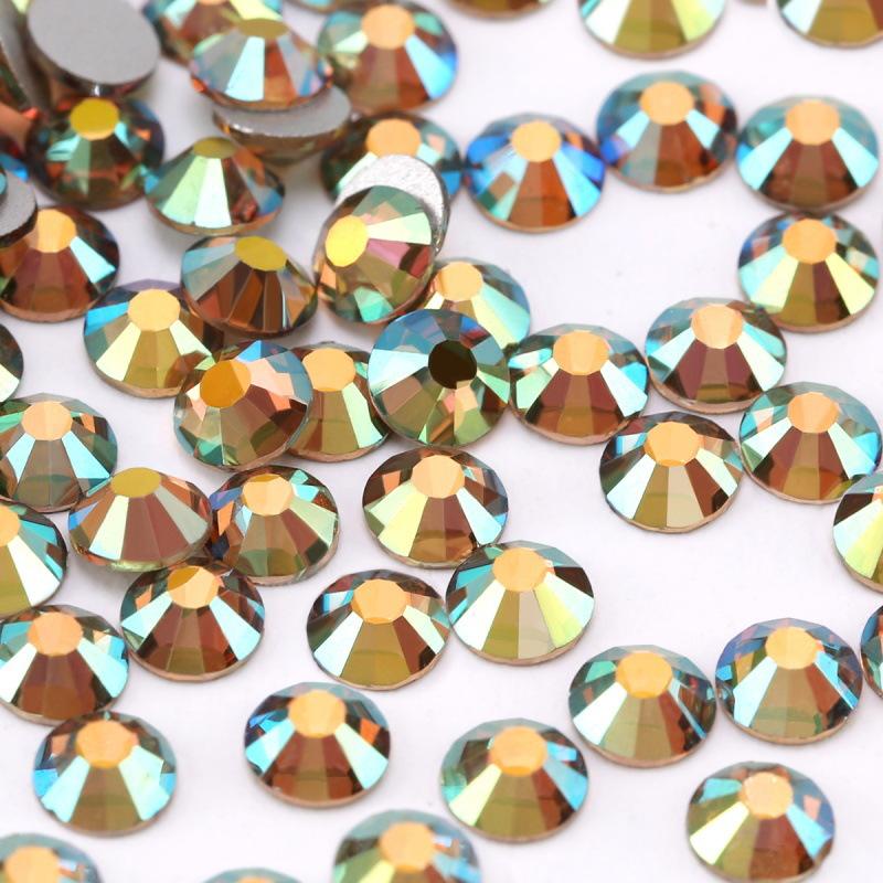 Pujiang Crystal Rhinestone Glass Flat Bottom Diamond Clothing Accessories Round Nail Drill Diy Stud Earrings Bag Sticker Drill