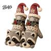 Festive Home Decor for Christmas 3D Knit Animal Stockings, Rudolph Reindeer Highland Cow Fox And Stockings with Bells Pom Poms Polar Bear Design,